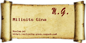 Milisits Gina névjegykártya